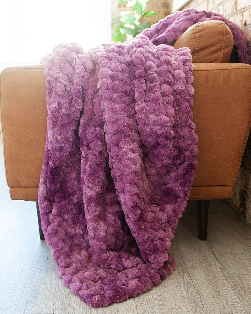 Belgian Waffle Plum Blanket