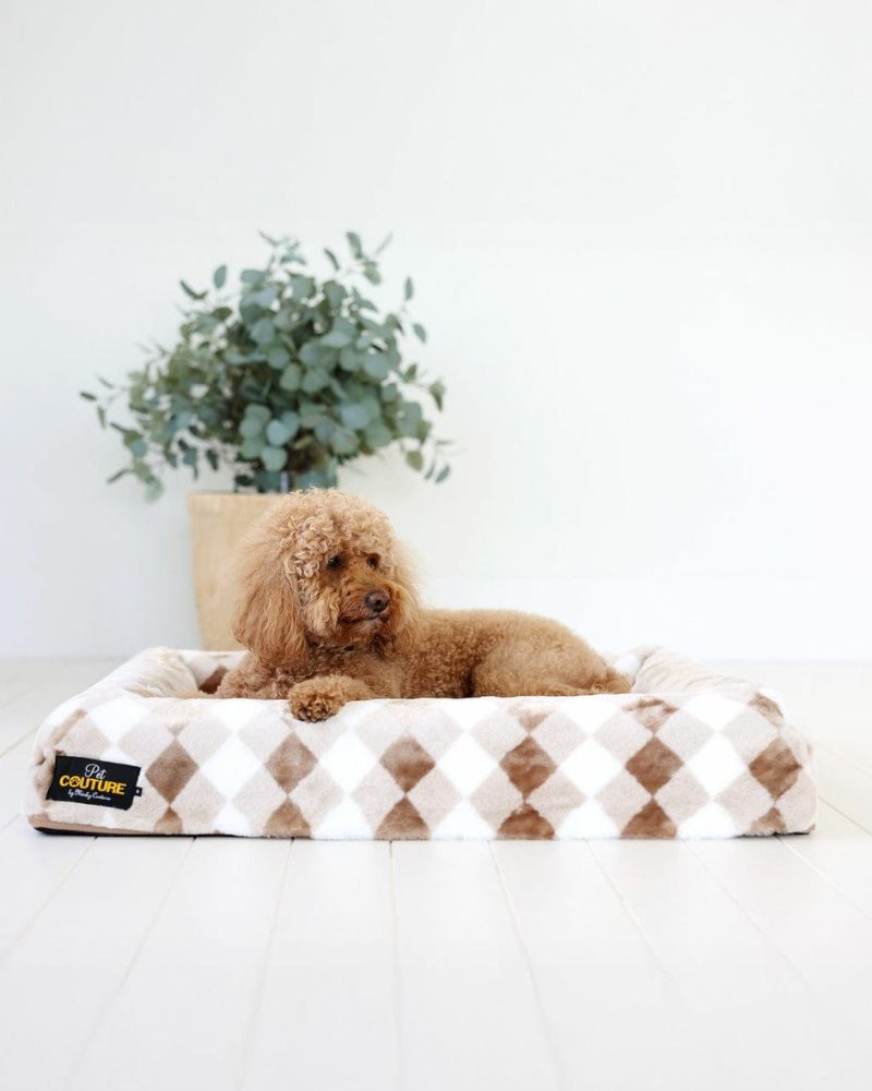 Brown Argyle Pet Bed