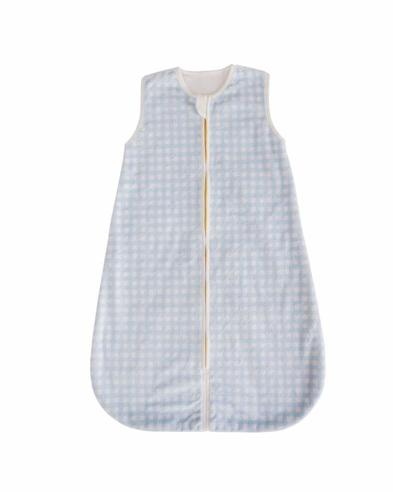 Dusty Blue Gingham Wearable Minky Blanket