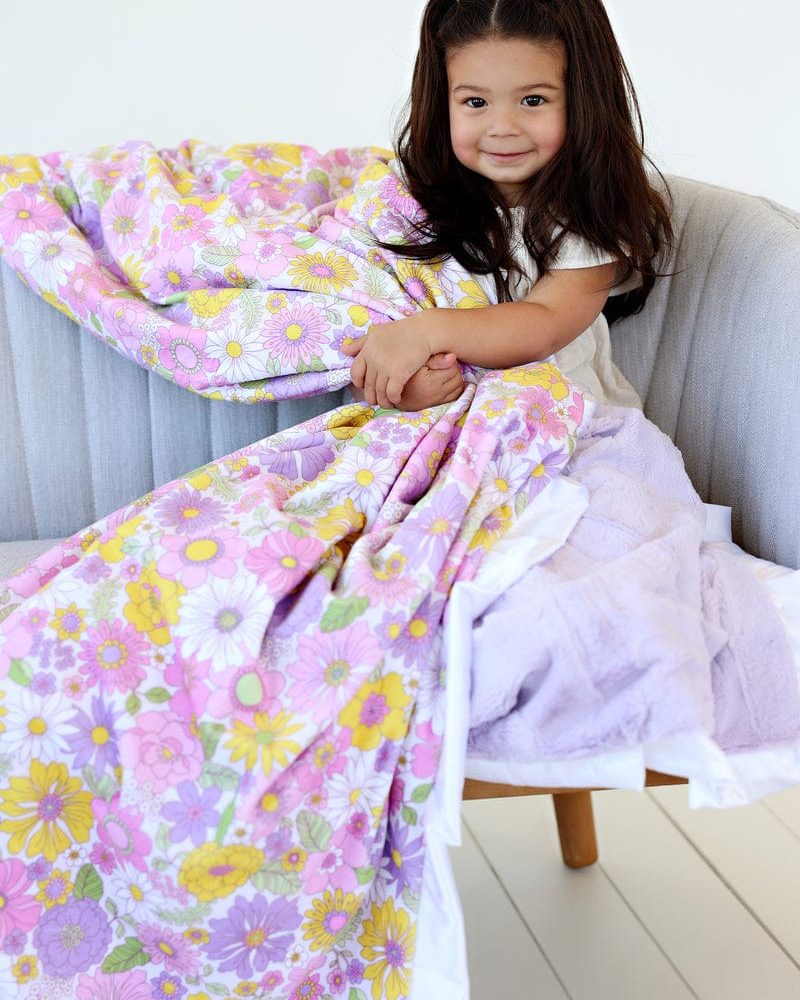 Boho Flower Lilac Blanket