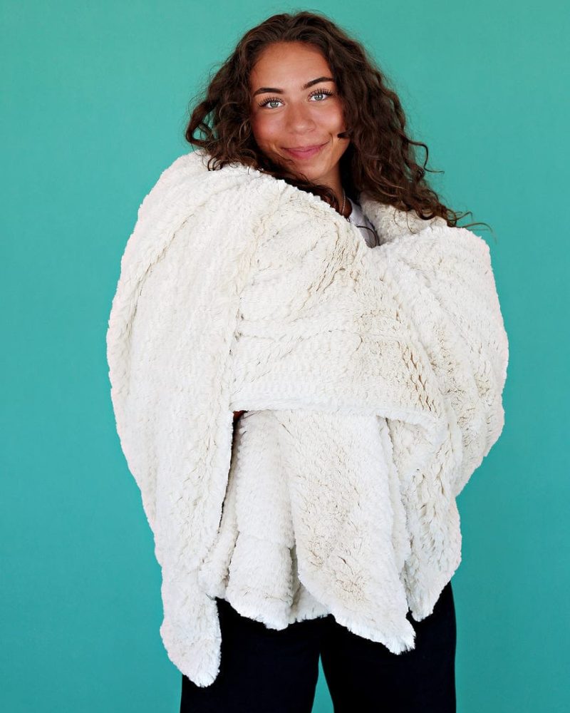 Feathers Almond Blanket