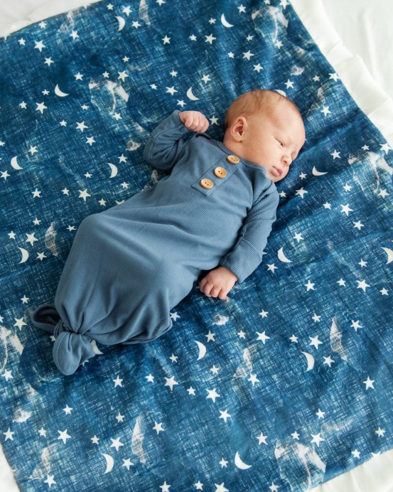 Navy Stars and Moons Blanket
