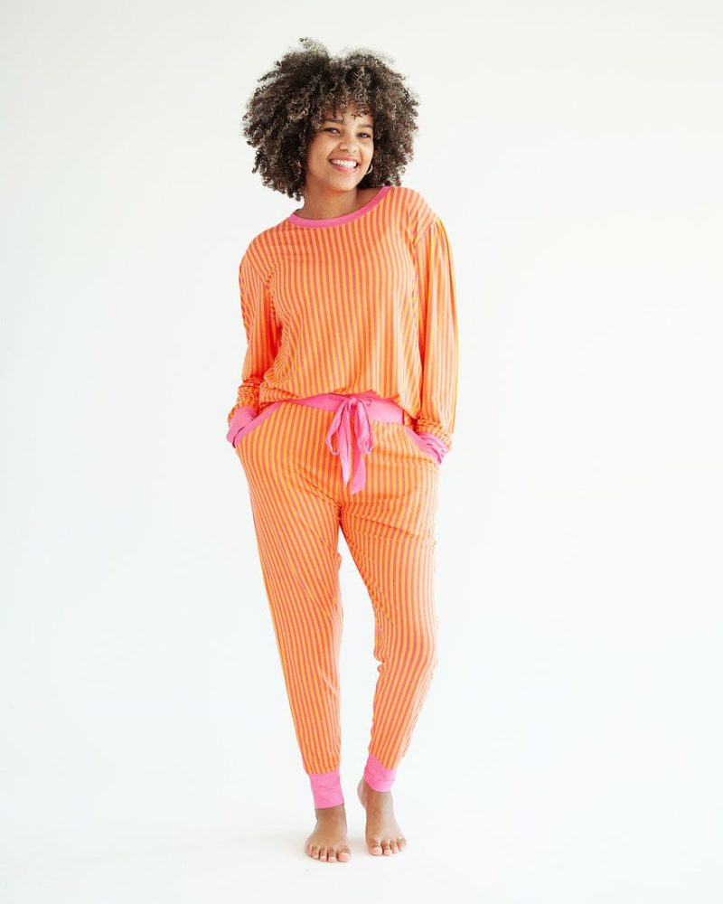 Must be Bamboo Pajamas - Orange and Pink Stripe
