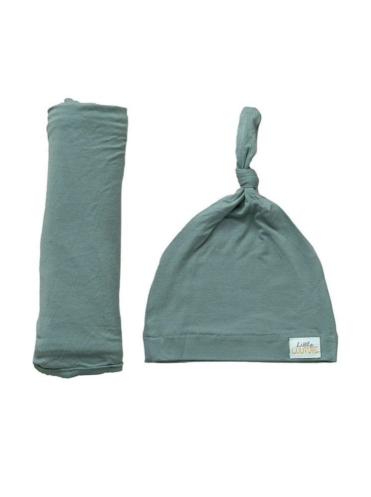 Swaddle and Hat - Mist